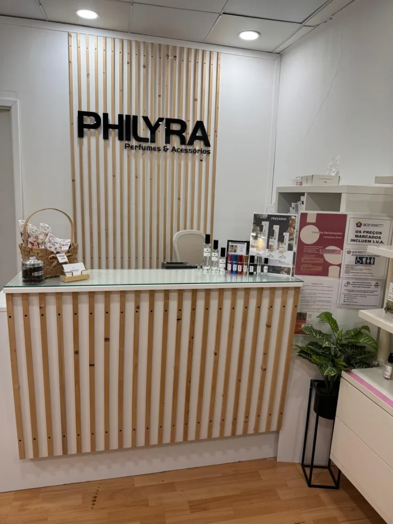 Balcão da loja Philyra